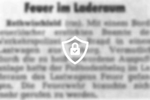 Feuer im Laderaum