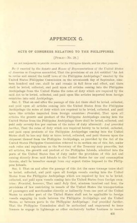Appendix G. Acts of Congress relating to the Philippines