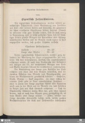 VIII. Eigentliche Seifenschmieren
