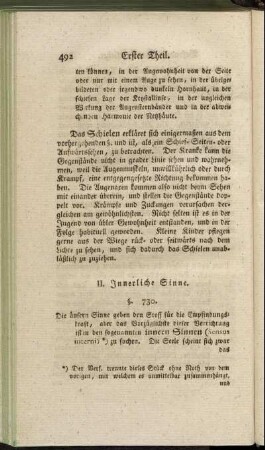 [Unterabschnitt] II. Innerliche Sinne