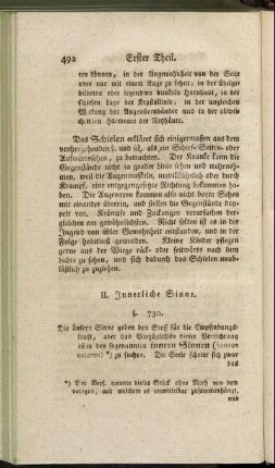 [Unterabschnitt] II. Innerliche Sinne
