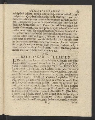 XXI. Balthasar Cellarius.