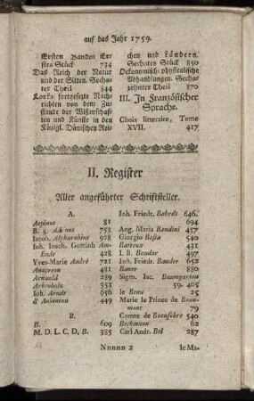 II. Register Aller angeführter Schriftsteller.