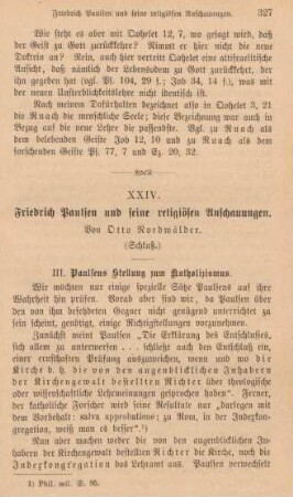 327-351 Friedrich Paulsen und seine religiösen Anschauungen : Schluß