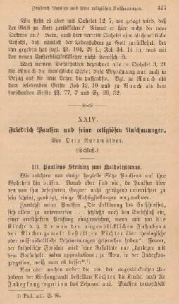 327-351 Friedrich Paulsen und seine religiösen Anschauungen : Schluß