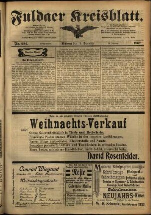 Zweite Ausgabe vom Mittwoch, den 11. Dezember 1907.