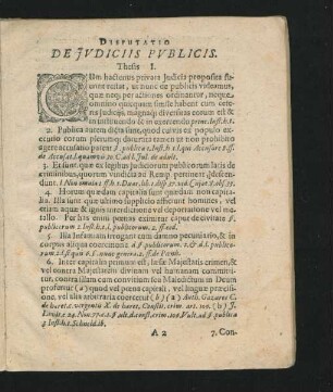 Disputatio De Judiciis Publicis Thesis 1. - 38.