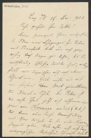 Brief an Ludwig Strecker  und B. Schott's Söhne : 17.05.1901