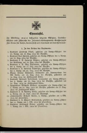 Ehrentafel