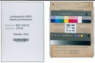 Entnazifizierung Else Gessler , geb. 25.06.1904 ()
