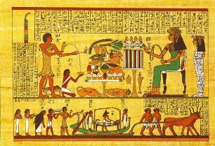 Ägyptische Opferungs- und Begräbnisszene