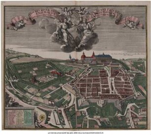 Die Hochfürstliche Residentz Frieden Stein Und Hauptstadt Gotha : Cum Gratia et Privil. S. R. I. Vicariatus in partibus Rheni, Sueviæ et Juris Franconici