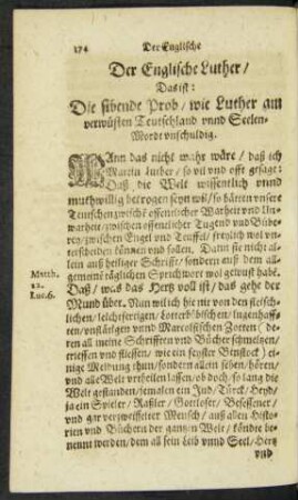 Der Englische Luther/ Das ist: Die sibende Prob/