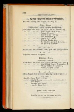 II. Ober=Appellations=Gericht.