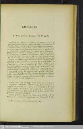 Chapitre XII, La Saxe pendant la guerre de Hollande