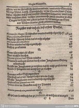 Register und inhalt deß ersten Buchs.