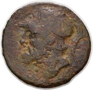 Bronzemünze der Brettii mit Darstellung des Ares