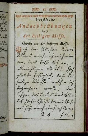 Geistliche Andachtsübungen bey der heiligen Messe.