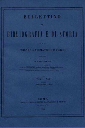 Tomo XIV. Novembre 1881.