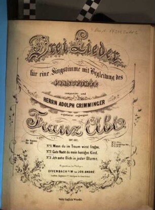 Drei Lieder : für 1 Singstimme mit Begl. d. Pianoforte ; op. 137, 2. Gute Nacht du mein herziges Kind