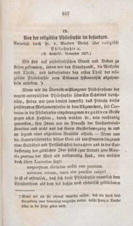 167-185 Von der religiösen Philosophie im besondern