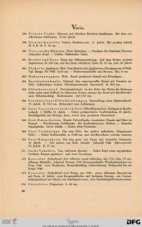 Varia (Nr. 558-574)