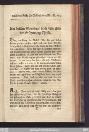 Am dritten Sonntage nach dem Feste der Erscheinung Christi.