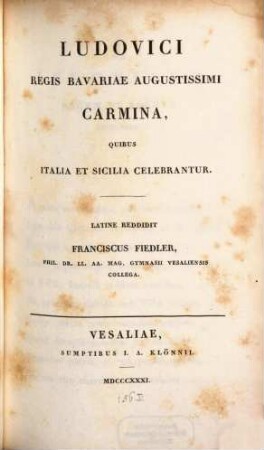 Carmina, quibus Italia et Sicilia celebrantur