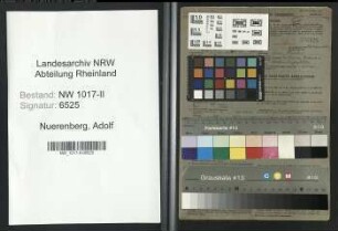 Entnazifizierung Adolf Nuerenberg , geb. 06.07.1907 (Kaufmaennische Angestellter)
