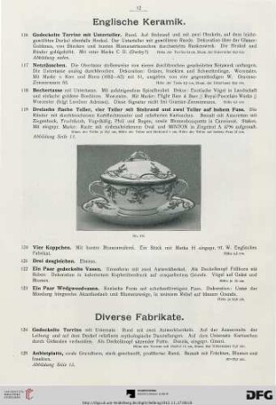 Diverse Fabrikate (Nr. 124-137)