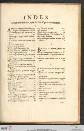 Index Rerum notabilium, quæ in hoc Opere continentur