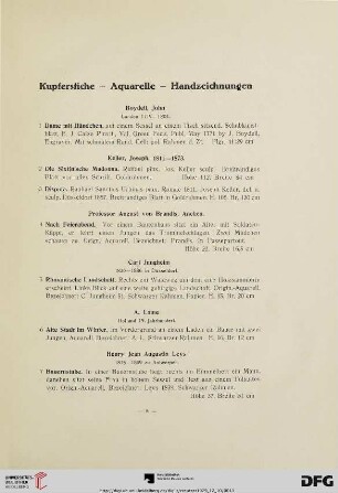 Kupferstiche- Aquarelle- Handzeichnungen (Nr. 1-18)