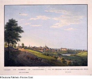 Ansicht von Freiberg im Sächsischen Erzgebirge