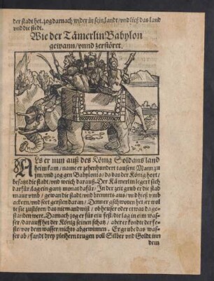Wie der Tämerlin Babylon gewann/ unnd zerstöret.
