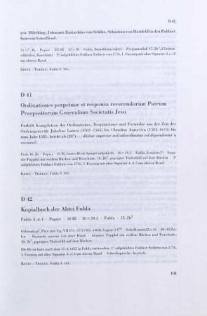D 41. Ordinationes perpetuae et responsa reverendorum Patrum Praepositorum Generalium Societatis Jesu