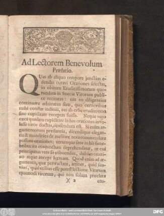 Ad Lectorem Benevolum Praefatio.