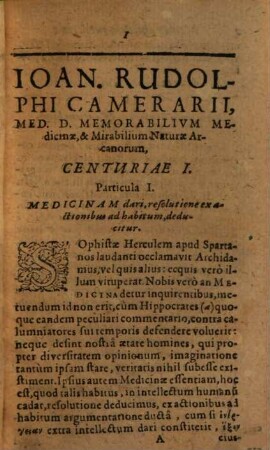 Sylloges Memorabilium Medicinae Et Mirabilium Naturae Arcanorum, Centuriae .... 1/4