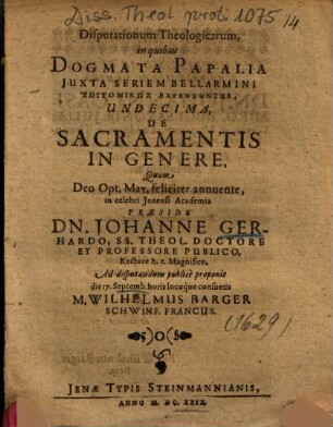 De Sacramentis In Genere