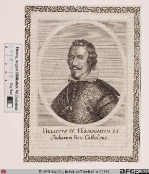 Bildnis Philipp (Felipe) IV., König von Spanien (reg. 1621-65)