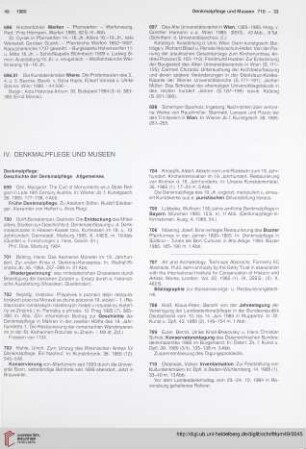IV. Denkmalpflege und Museen