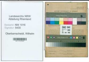 Entnazifizierung Wilhelm Oberbarnscheidt , geb. 11.03.1905 (Kaufmann)