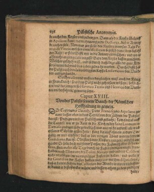 Caput XVIII. Von des Pabsts seinem Bauch/ der Römischen Hoffhaltung in gemein.