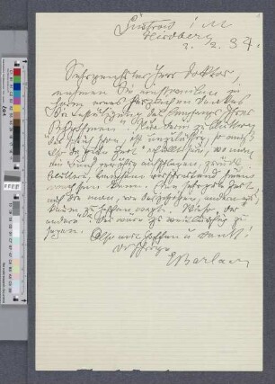 Brief an Dr. Julius Gebhard