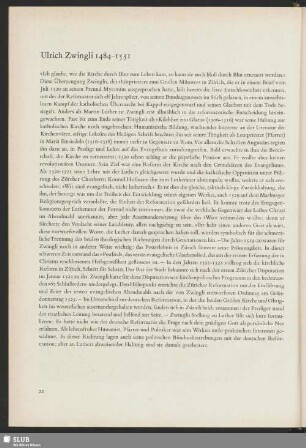 Ulrich Zwingli 1484-1531