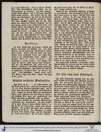 Der Tod eines edeln Schweizers.