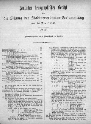 No. 15, 24. April 1890