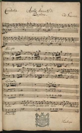 Apollo amante di Dafne; S, strings; GraunWV III:67