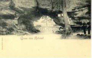 Ansicht der Felsformation "Der Kuhstall" im Elbsandsteingebirge