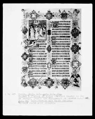 Grandes Heures des Herzogs von Berry — Textseite mit der Taufe Christi, Folio 86 recto