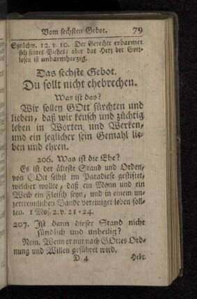 Das sechste Gebot.